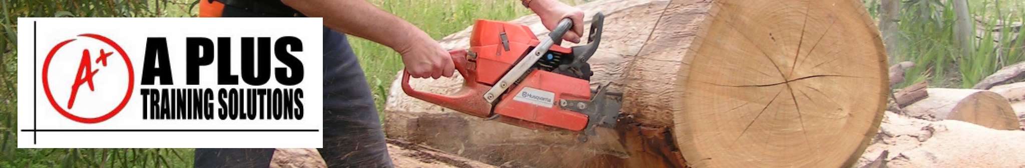 Correct technique and maintenance can reduce chainsaw hazards Chainsaw Cross Cutting and A Plus Logo